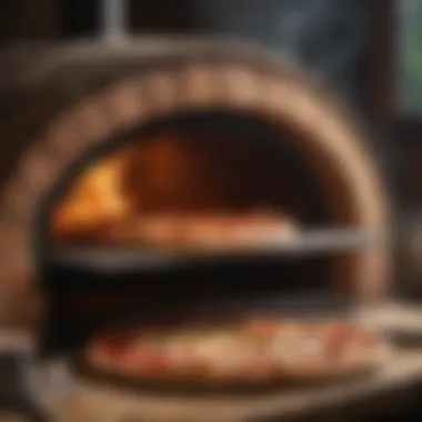 Wood-fired oven baking a mouth-watering pizza