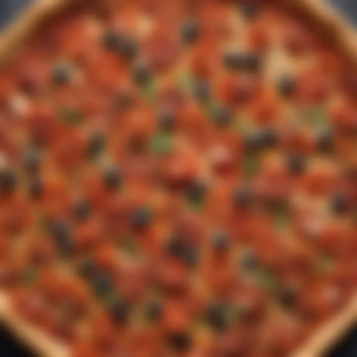 Thin and crispy crust with vibrant toppings arranged artistically