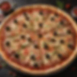 A vibrant selection of Round Table Pizza's signature pizzas showcasing unique topping combinations