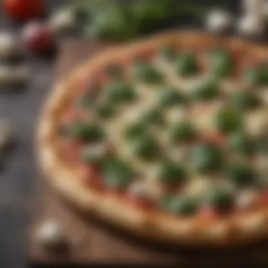 An array of fresh ingredients used for making spinach and feta pizza