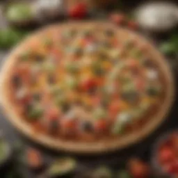 A vibrant taco pizza showcasing a colorful array of toppings