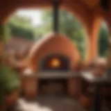 Terracotta Pizza Oven in Rustic Setting