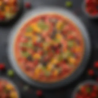 Fruity Delight on Pizza Assorted fruits arranged on a beautifully iced pizza