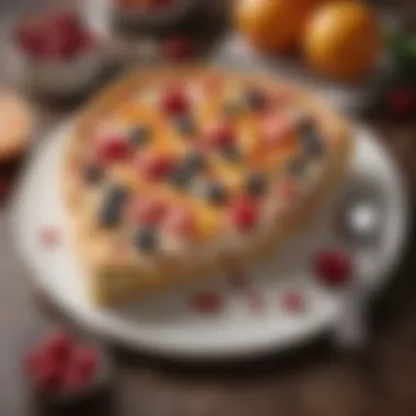 Slice of Elegance Elegant fruit pizza slice showcasing icing techniques