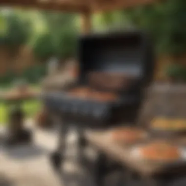 Backyard Grill Setup A backyard grill setup ready for pizza grilling