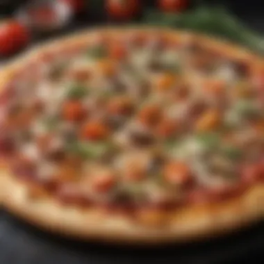 Crispy Crust Delight A perfectly grilled pizza with a crispy crust and vibrant toppings