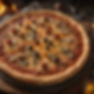 Golden Crust Pizza A perfectly baked woodfire pizza with a golden crust and vibrant toppings
