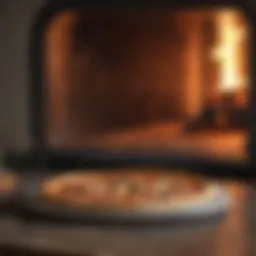 A high-quality pizza stone placed in a traditional oven