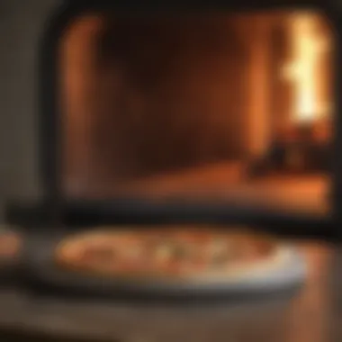 A high-quality pizza stone placed in a traditional oven