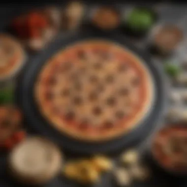 Various types of cooking stones for pizza with distinct materials