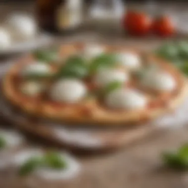 Mouthwatering pizza with buffalo mozzarella and fresh basil