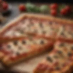 A stunning display of a Sicilian pizza showcasing its thick, airy crust and rich toppings.