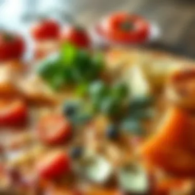 Artistic Ingredient Arrangement An artistic arrangement of ingredients used for naked pizza