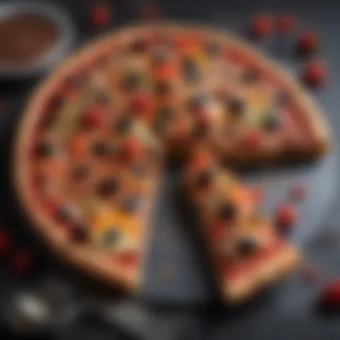 Decadent Dessert Pizza A decadent dessert pizza topped with chocolate and fruits