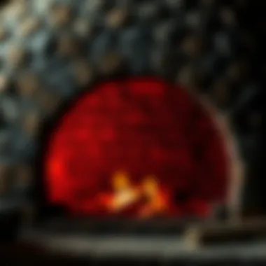 Traditional Brick Oven Traditional brick oven with glowing embers ready for baking