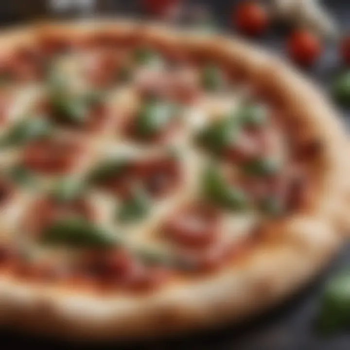 A classic wood-fired Neapolitan pizza with fresh basil and mozzarella