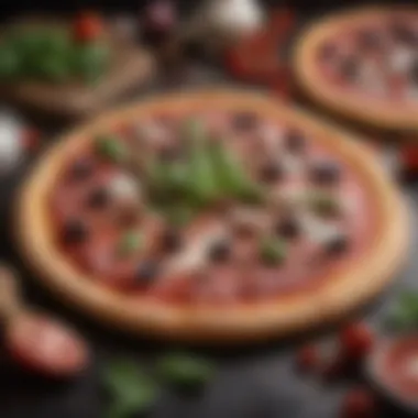Vibrant Fresh Ingredients for Neapolitan Pizza A vibrant display of fresh ingredients typical for Neapolitan pizza