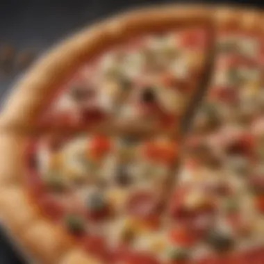 Fresh Toppings on a Slice of Pizza An elegant slice of Papa John's pizza showcasing its fresh toppings
