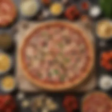 An assortment of ingredients used in Papa John's pizza creation