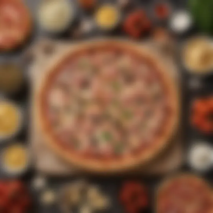 An assortment of ingredients used in Papa John's pizza creation