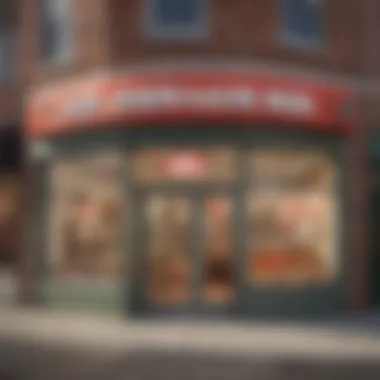 Welcoming Papa John's Storefront A vibrant Papa John's store exterior welcoming customers