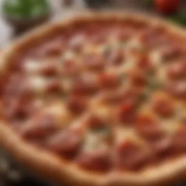 Delicious Whole Pizza Presentation A delectable whole pizza ready for enjoyment