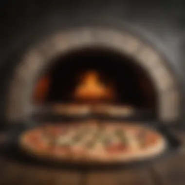 A gourmet pizza crafted in an integrated pizza oven