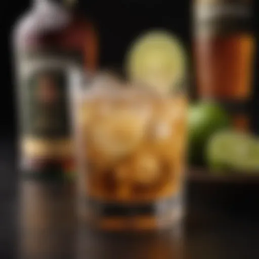 A sophisticated glass of Jameson whiskey and ginger ale garnished with a lime wedge.