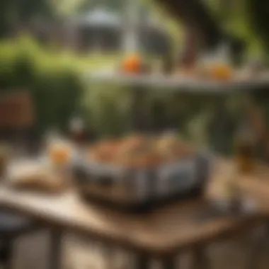 Gozney Roccbox Table in Outdoor Setting Gozney Roccbox Table in an outdoor setting with friends