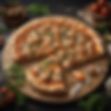 Gourmet Fish Pizza Delight A gourmet fish pizza topped with fresh seafood and herbs