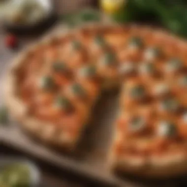Coastal Tradition: Fish Pizza Traditional fish pizza from a coastal region, showcasing local ingredients