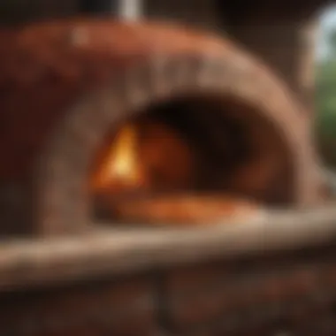 An artistic shot of a brick oven, the heart of traditional pizza making.