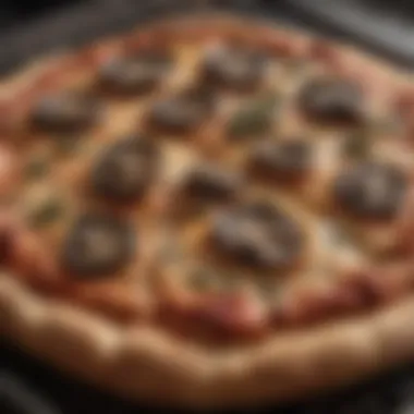 Artisanal Crust Perfection A perfectly charred crust of a sourdough pizza, emphasizing its artisanal qualities.
