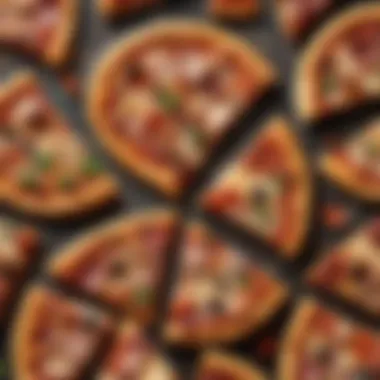 A variety of pizza slices highlighting unique toppings and styles