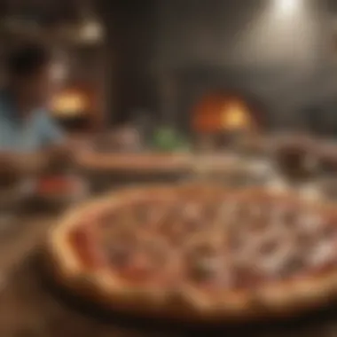 A lively gathering around a table enjoying different pizza creations.