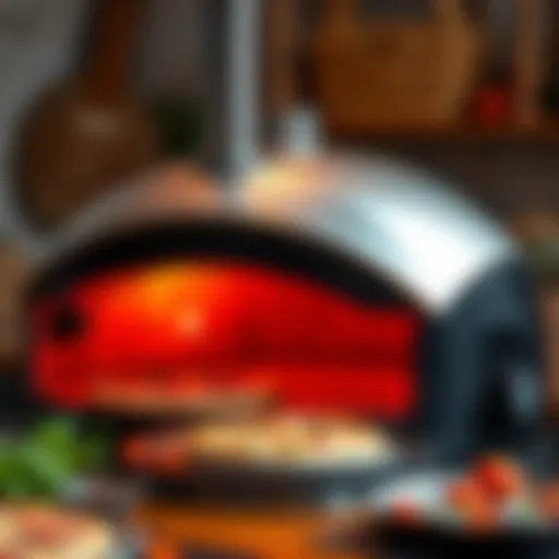 A stylish pizza oven showcasing its sleek design.