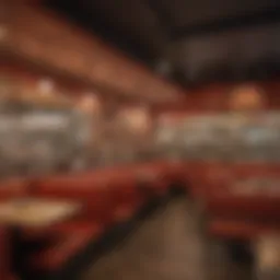 A vibrant pizzeria interior showcasing unique decor and ambiance