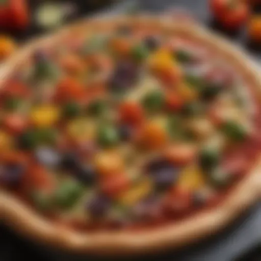 A vibrant spread of fresh vegetables for pizza topping