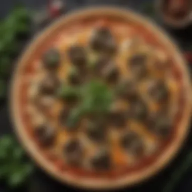 Gourmet Portobella Mushroom Pizza with Fresh Herbs A gourmet Portobella mushroom pizza topped with fresh herbs