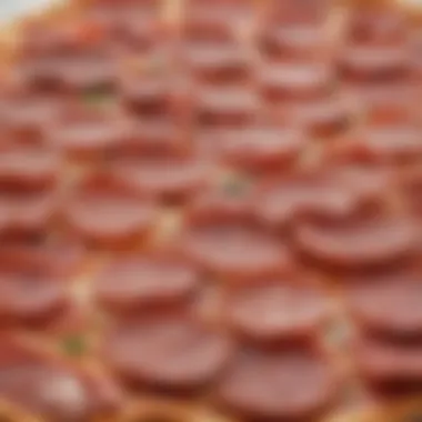 Flavor Profiles of Popular Meat Choices A close-up of pepperoni and sausage toppings, highlighting flavor profiles.