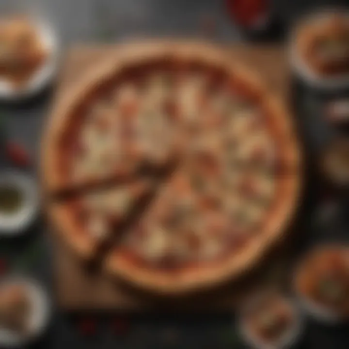 A table set for a pizza gathering with square cut slices