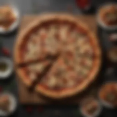 Pizza Gathering Featuring Square Cut Delights A table set for a pizza gathering with square cut slices