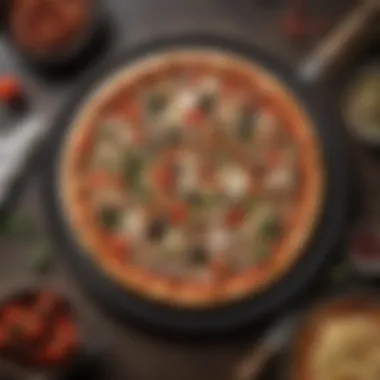 Versatility of Staub Pizza Stone with Toppings An arranged setup featuring the Staub pizza stone with various toppings.