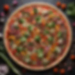 A colorful array of fresh vegetables commonly used on veggie pizza