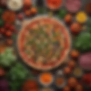 Locally Sourced Vegetable Spread A vibrant spread of locally sourced vegetables ready for pizza enhancement