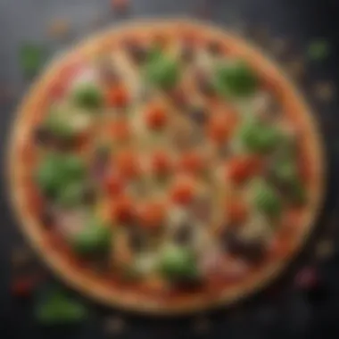 Artistic Unique Topping Combinations An artistic arrangement of unique topping combinations on veggie pizza