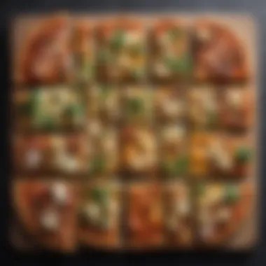 An elegant platter showcasing various cauliflower pizza variations, highlighting creativity and flavor.