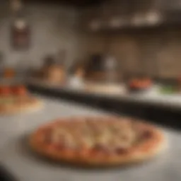 Elegant pizza counter top showcasing natural stone finish