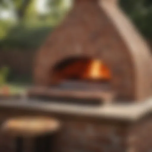 A beautifully constructed wood brick pizza oven showcasing traditional craftsmanship