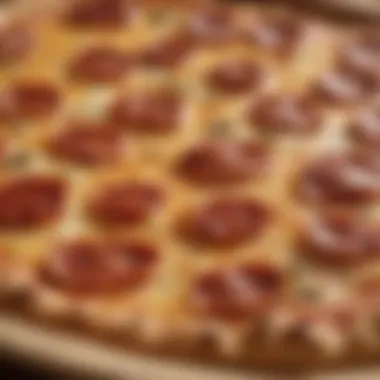 A close-up of a homemade carbless pizza crust showing its texture